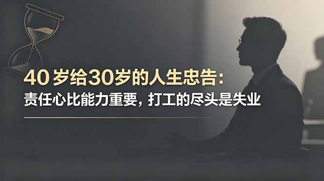 付费文章：40岁给30岁的人生忠告：责任心比能力重要，打工的尽头是失业-创学资源站