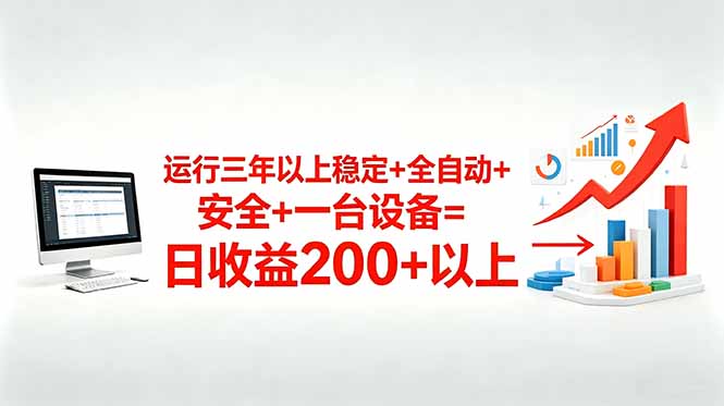 三年以上稳定+全自动+安全+一台设备=日收益200+-创学资源站