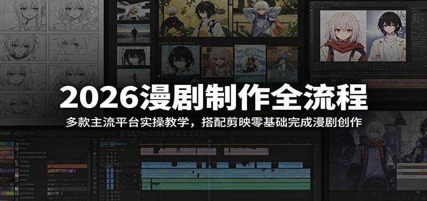 2026漫剧制作全流程：多款主流平台实操教学，搭配剪映零基础完成漫剧创作-创学资源站