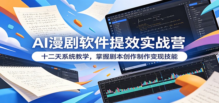 AI漫剧软件提效实战营:十二天系统教学,掌握剧本创作制作变现技能-创学资源站