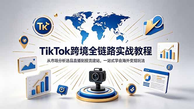 TikTok+独立站跨境基础全套教程,拆解平台盈利逻辑,新手从零跑通变现全流程-创学资源站