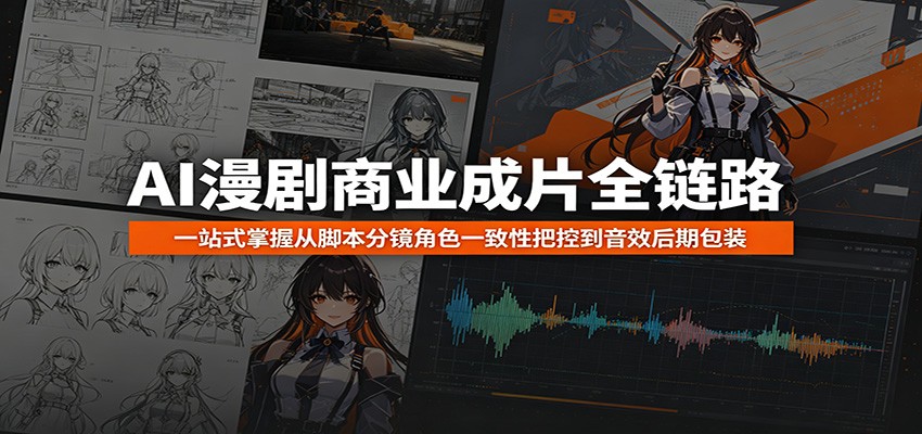 AI漫剧商业成片全链路：一站式掌握从脚本分镜角色一致性把控到音效后期包装-创学资源站
