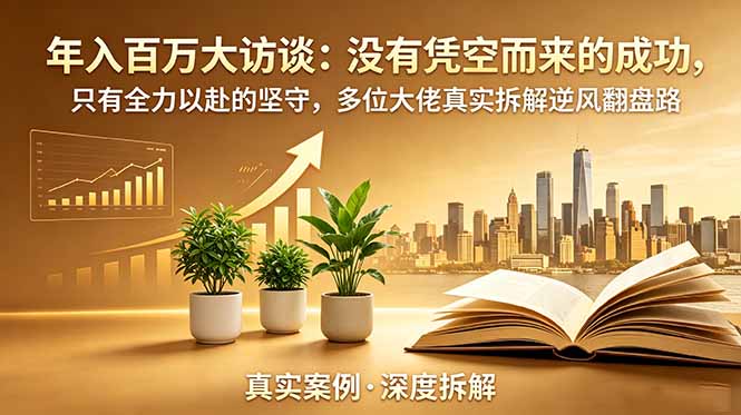 年入百万大访谈-更新：没有凭空而来的成功，只有全力以赴的坚守，多位大佬真实拆解逆风翻盘路-创学资源站