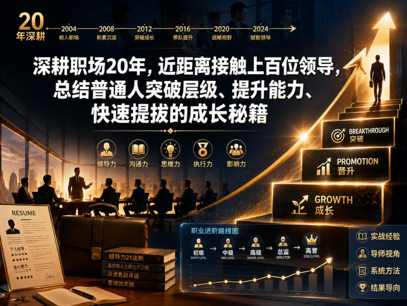 付费文章：深耕职场20年，近距离接触上百位领导，总结普通人突破层级、提升能力、快速提拔的成长秘籍(全网独家干货)-创学资源站