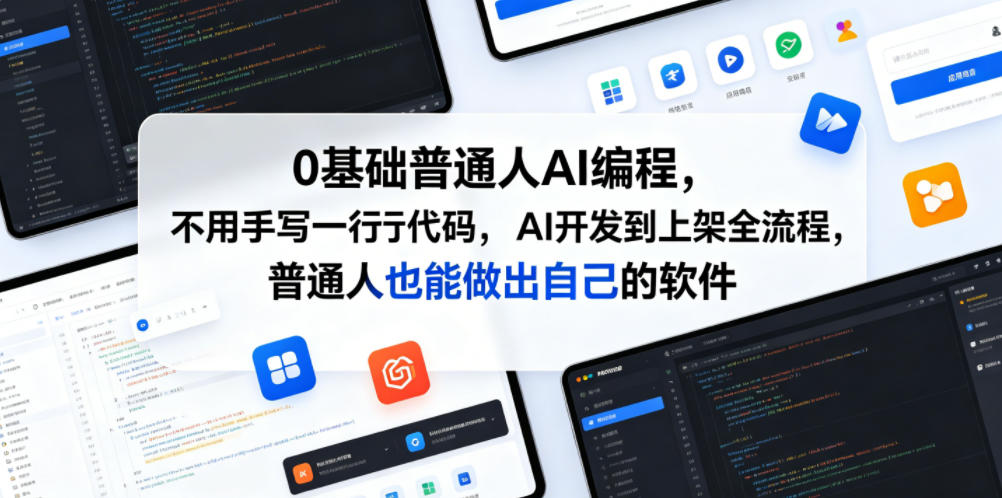 0基础普通人AI编程,不用手写一行代码,AI开发到上架全流程,普通人也能做出自己的软件-创学资源站