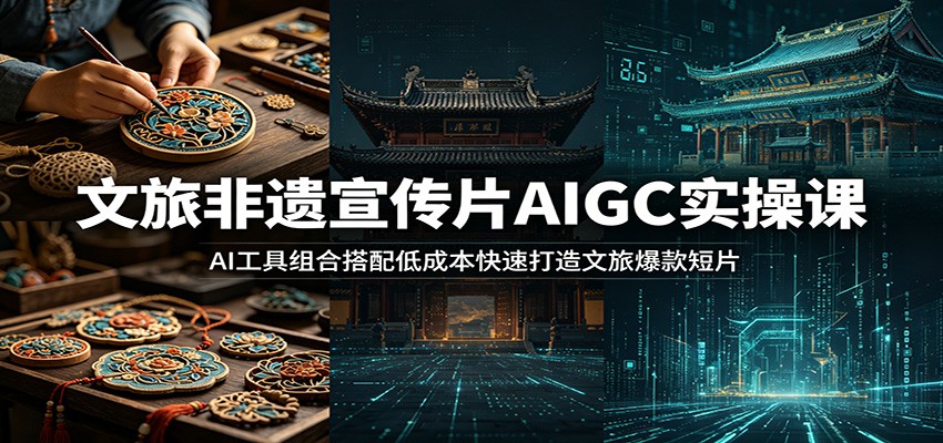 文旅非遗宣传片AIGC实操课：AI工具组合搭配低成本快速打造文旅爆款短片-创学资源站