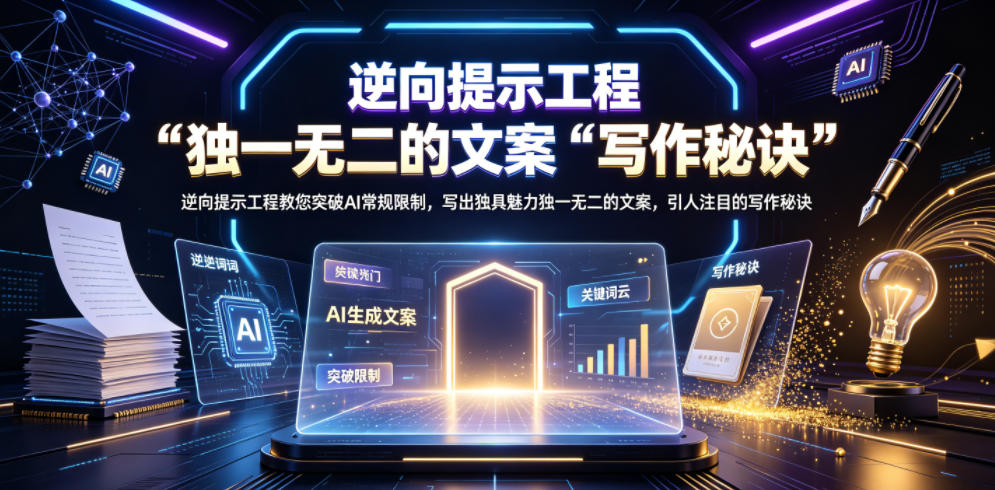 逆向提示工程教您突破AI常规限制，写出独具魅力独一无二的文案，引人注目的写作秘诀【原创双语字幕】-创学资源站