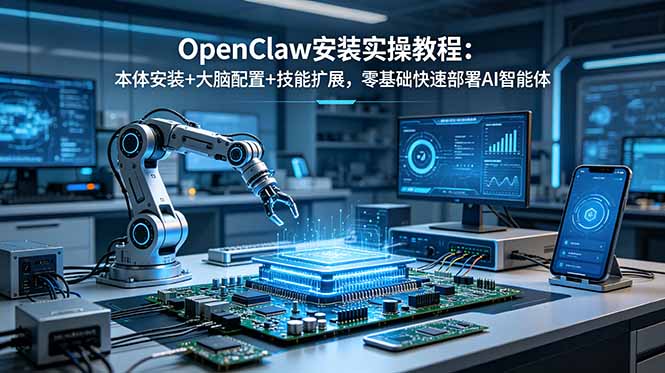 OpenClaw安装实操教程：本体安装+大脑配置+技能扩展，零基础快速部署AI智能体-创学资源站