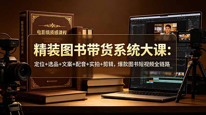 精装图书带货系统大课：定位+选品+文案+配音+实拍+剪辑，爆款图书短视频全链路-创学资源站