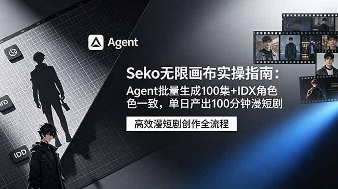 Seko无限画布实操指南：Agent批量生成100集+IDX角色一致，单日产出100分钟漫短剧-创学资源站