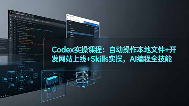 Codex实操课程：自动操作本地文件+开发网站上线+Skills实操，AI编程全技能-创学资源站