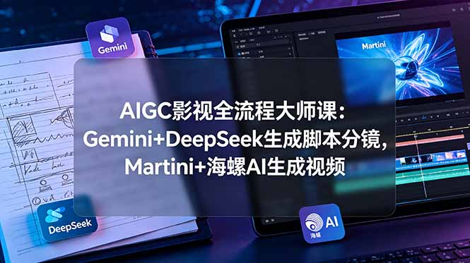 AIGC影视全流程大师课：Gemini+DeepSeek生成脚本分镜，Martini+海螺AI生成视频-创学资源站