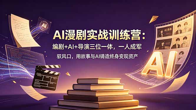 AI漫剧实战训练营：编剧+AI+导演三位一体，一人成军 驭风口，用故事与AI铸造终身变现资产-创学资源站