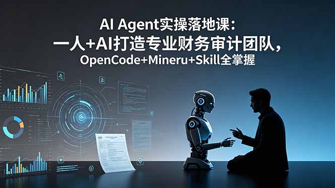AI Agent实操落地课：一人+AI打造专业财务审计团队，OpenCode+Mineru+Skill全掌握-创学资源站