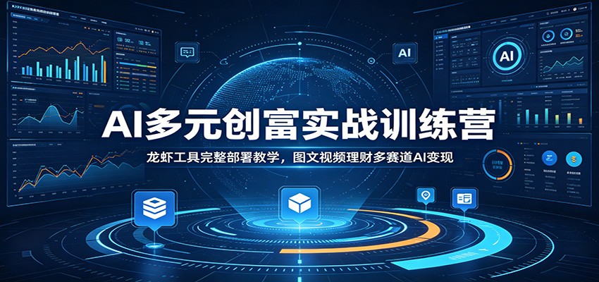 AI多元创富实战训练营：龙虾工具完整部署教学，图文视频理财多赛道AI变现-创学资源站