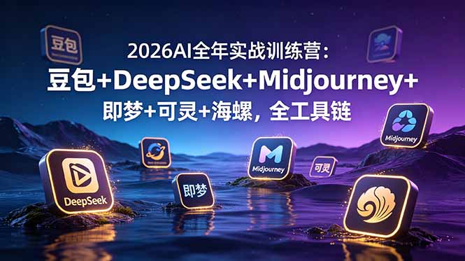 2026AI全年实战训练营：豆包+DeepSeek+Midjourney+即梦+可灵+海螺，全工具链-创学资源站