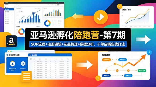 亚马逊孵化陪跑营-第7期：SOP流程+注册避坑+选品梳理+数据分析，千单店铺实战打法(更新0625-创学资源站