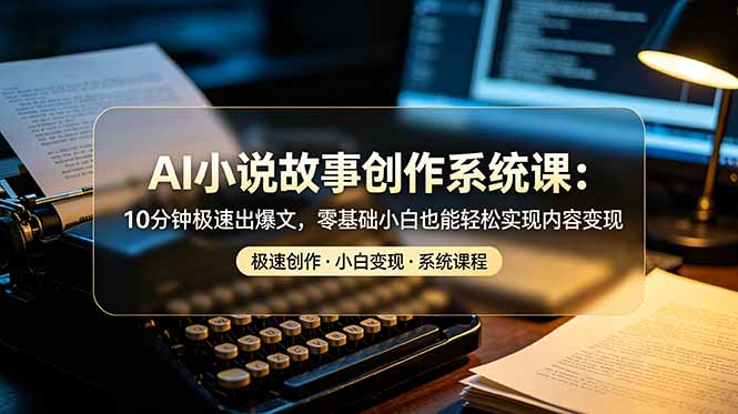 AI小说故事创作系统课：10分钟极速出爆文，零基础小白也能轻松实现内容变现-创学资源站