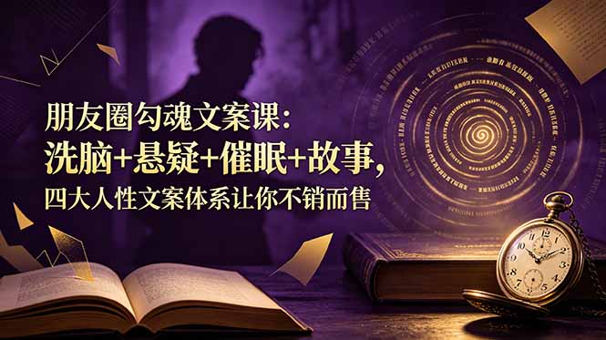 朋友圈勾魂文案课：洗脑+悬疑+催眠+故事，四大人性文案体系让你不销而售-创学资源站