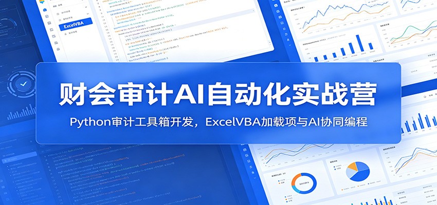 财会审计AI自动化实战营：Python审计工具箱开发，ExcelVBA加载项与AI协同编程-创学资源站