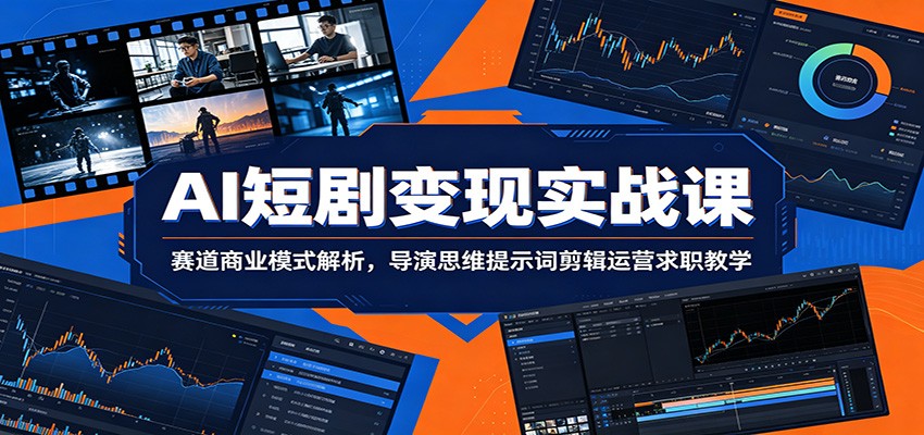 AI短剧变现实战课：赛道商业模式解析，导演思维提示词剪辑运营求职教学-创学资源站