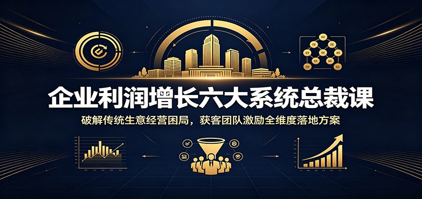 企业利润增长六大系统总裁课：破解传统生意经营困局，获客团队激励全维度落地方案-创学资源站