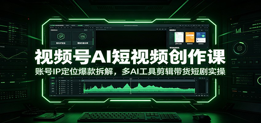 视频号AI短视频创作课:账号IP定位爆款拆解,多AI工具剪辑带货短剧实操-创学资源站