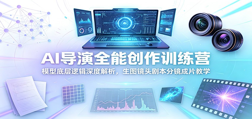 AI导演全能创作训练营：模型底层逻辑深度解析，生图镜头剧本分镜成片教学-创学资源站