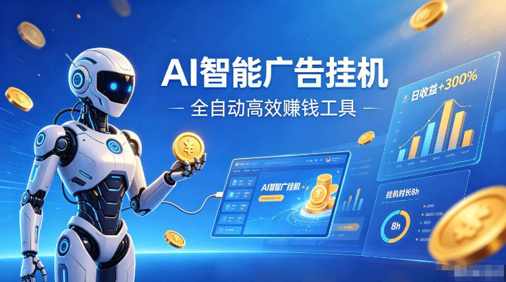 AI智能广告挂G,在家自动賺收益,全程无需人工操作、不用直播、不用拉人【揭秘】-创学资源站
