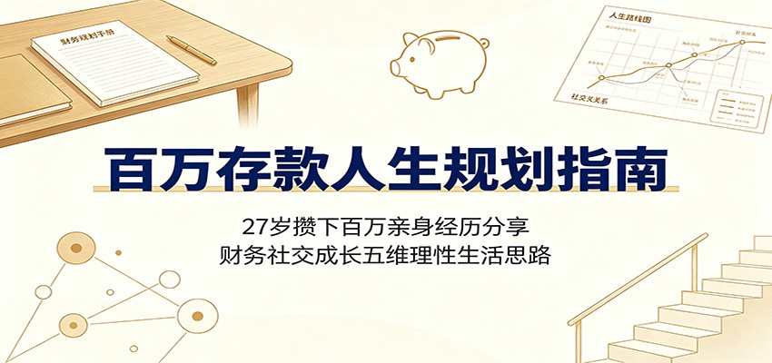 百万存款人生规划指南:27岁攒下百万亲身经历分享,财务社交成长五维理性生活思路-创学资源站