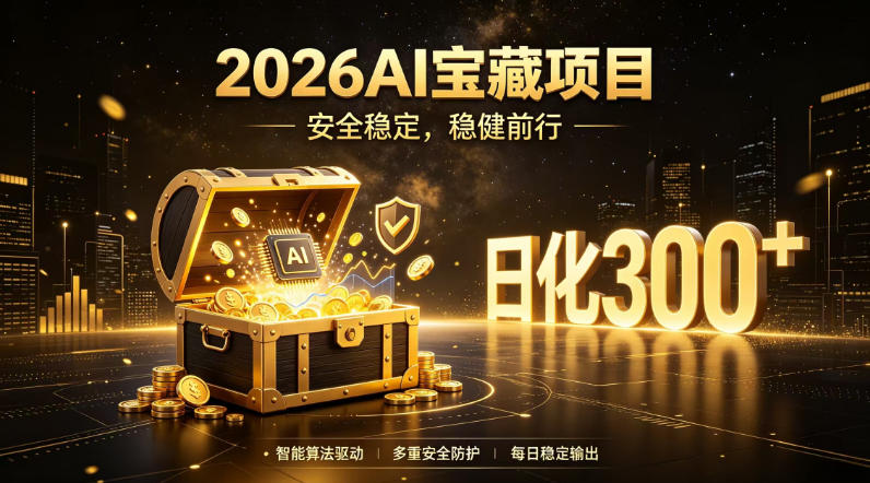 2026AI安全掘金项目，日化稳定300+，无需人为干预操作，当天见收益，操作简单【揭秘】-创学资源站