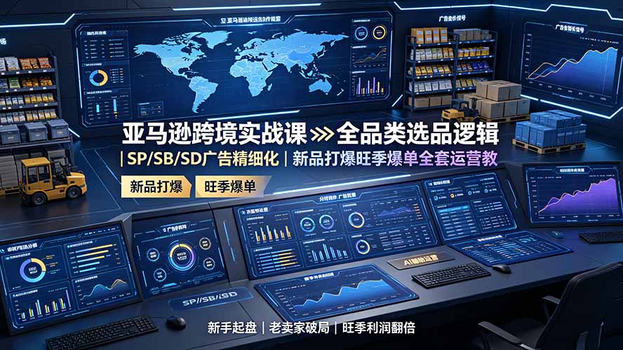 亚马逊跨境实战课:全品类选品逻辑|SP/SB/SD广告精细化|新品打爆旺季爆单全套运营教程-创学资源站