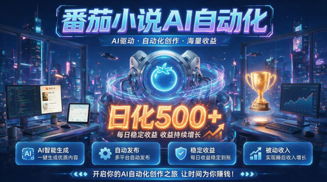 小白可做番茄AI，居家轻创业，每日稳赚500➕，普通人低门槛轻松线上增收【揭秘】-创学资源站