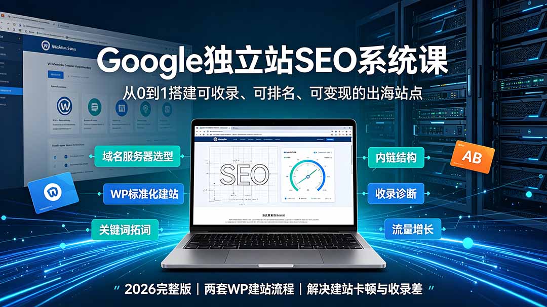 Google独立站SEO-7月系统课:出海基建×WordPress建站×AI内容生产×站内外优化×Search Console×AdSense变现-创学资源站
