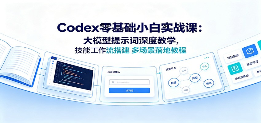 Codex零基础小白实战课：大模型提示词深度教学，技能工作流搭建多场景落地教程-创学资源站