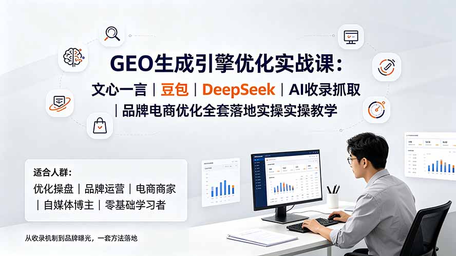 GEO生成引擎优化实战课：文心一言｜豆包｜DeepSeek｜AI收录抓取｜品牌电商优化全套落地实操教学-创学资源站