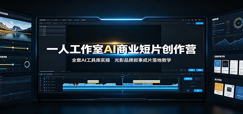 一人工作室AI商业短片创作营：全套AI工具库实操，光影品牌叙事成片落地教学-创学资源站