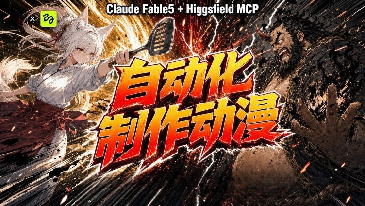 AI自动化动漫制作！Claude Fable 5接入Higgsfield MCP，直接生成完整创意内容-创学资源站