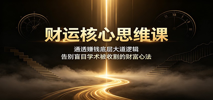 财运核心思维课：通透赚钱底层大道逻辑，告别盲目学术被收割的财富心法-创学资源站