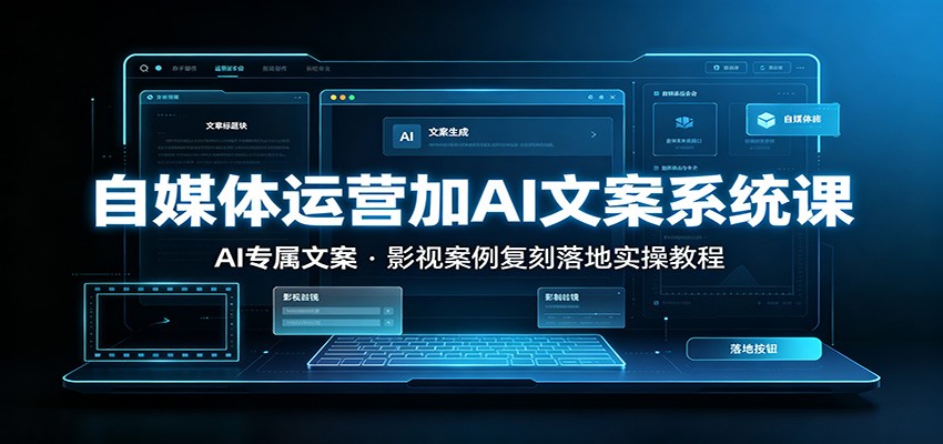 自媒体运营加AI文案系统课：：AI专属文案，影视案例复刻落地实操教程-创学资源站