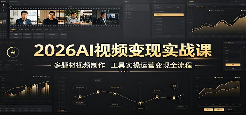 2026AI视频变现实战课：多题材视频制作，工具实操运营变现全流程-创学资源站
