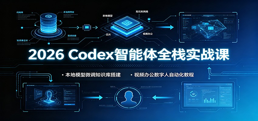 2026 Codex智能体全栈实战课：本地模型微调知识库搭建，视频办公数字人自动化教程-创学资源站