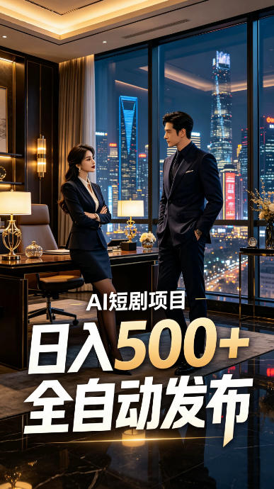 快手AI短剧自动发布，矩阵批量运营变现，轻资产副业项目，日入500+【揭秘】-创学资源站