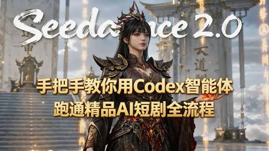 手把手教你用Seedance2.0+Codex智能体跑通精品AI短剧全流程(附3种skill技能-创学资源站