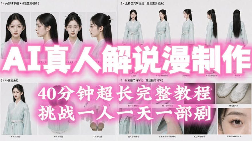 2026年AI真人解说漫剧自动批量化制作教程,40分钟超长完整,自动批量化制作,挑战一人一天一部剧!-创学资源站