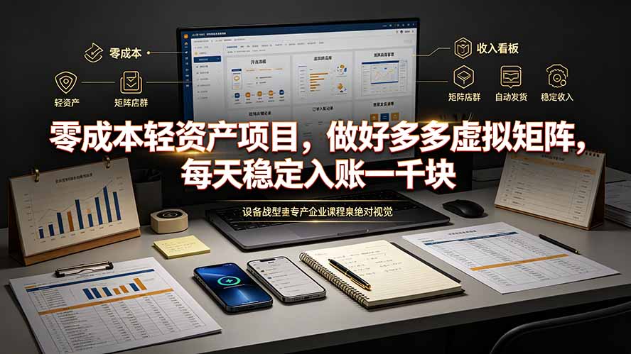 零成本轻资产项目，做好多多虚拟矩阵，每天稳定入账一千块-创学资源站