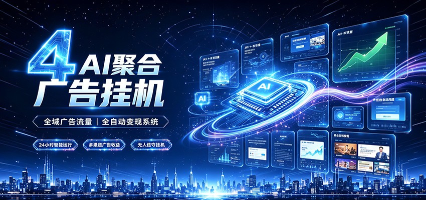 全域广告流量聚合，AI无人挂机稳赚佣金，打造长期稳定被动收入副业-创学资源站
