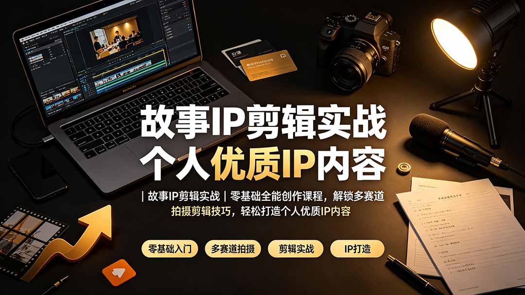 故事IP剪辑实战｜零基础全能创作课程，解锁多赛道拍摄剪辑技巧，轻松打造个人优质IP内容-创学资源站