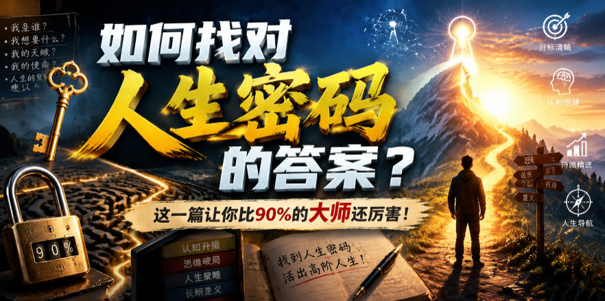 付费文章：如何找对人生密码的答案？这一篇让你比90%的大师还厉害！-创学资源站