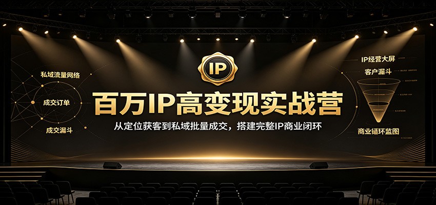 百万IP高变现实战营：从定位获客到私域批量成交，搭建完整IP商业闭环-创学资源站